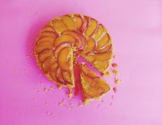 Golden Milk Peach Upside-down Cake