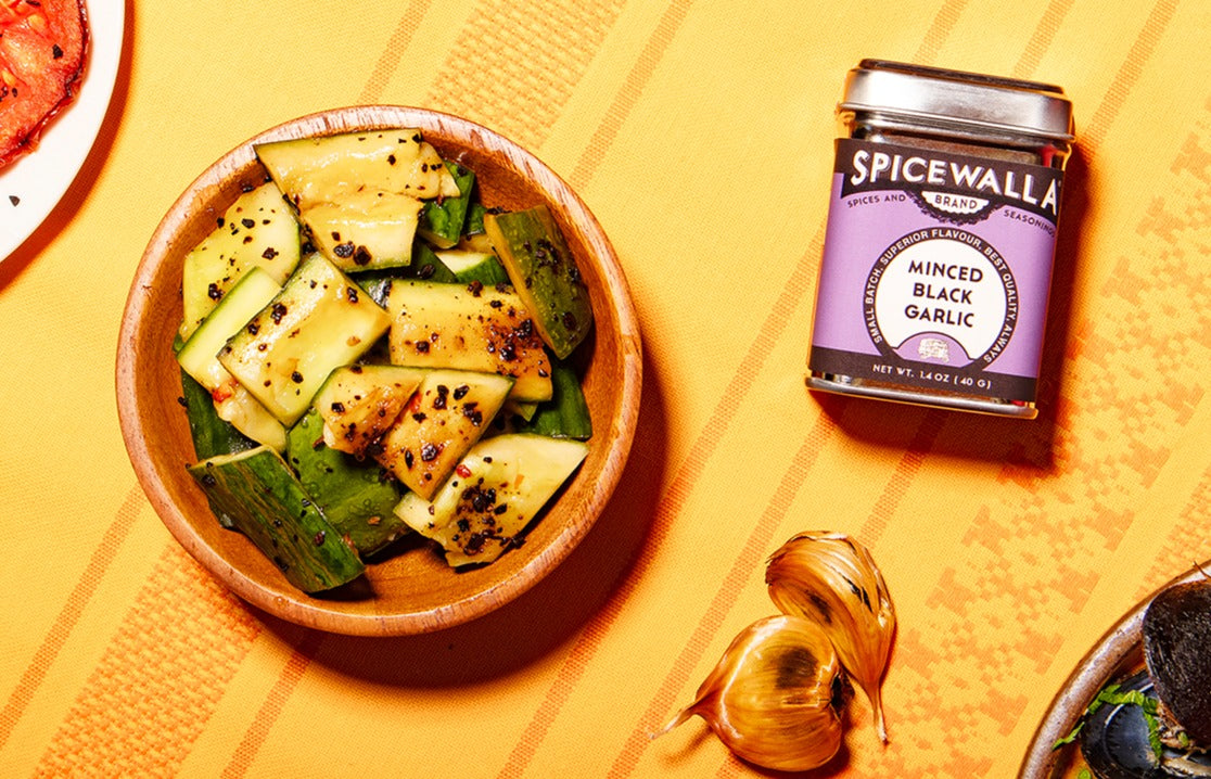 Black Garlic Cucumber Salad