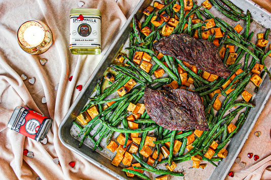 Sheet Pan Dinner for 2 Hanger Steak and Veggies