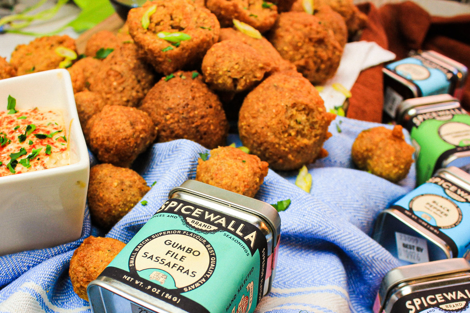 Hush Puppies with Gumbo Filé Remoulade