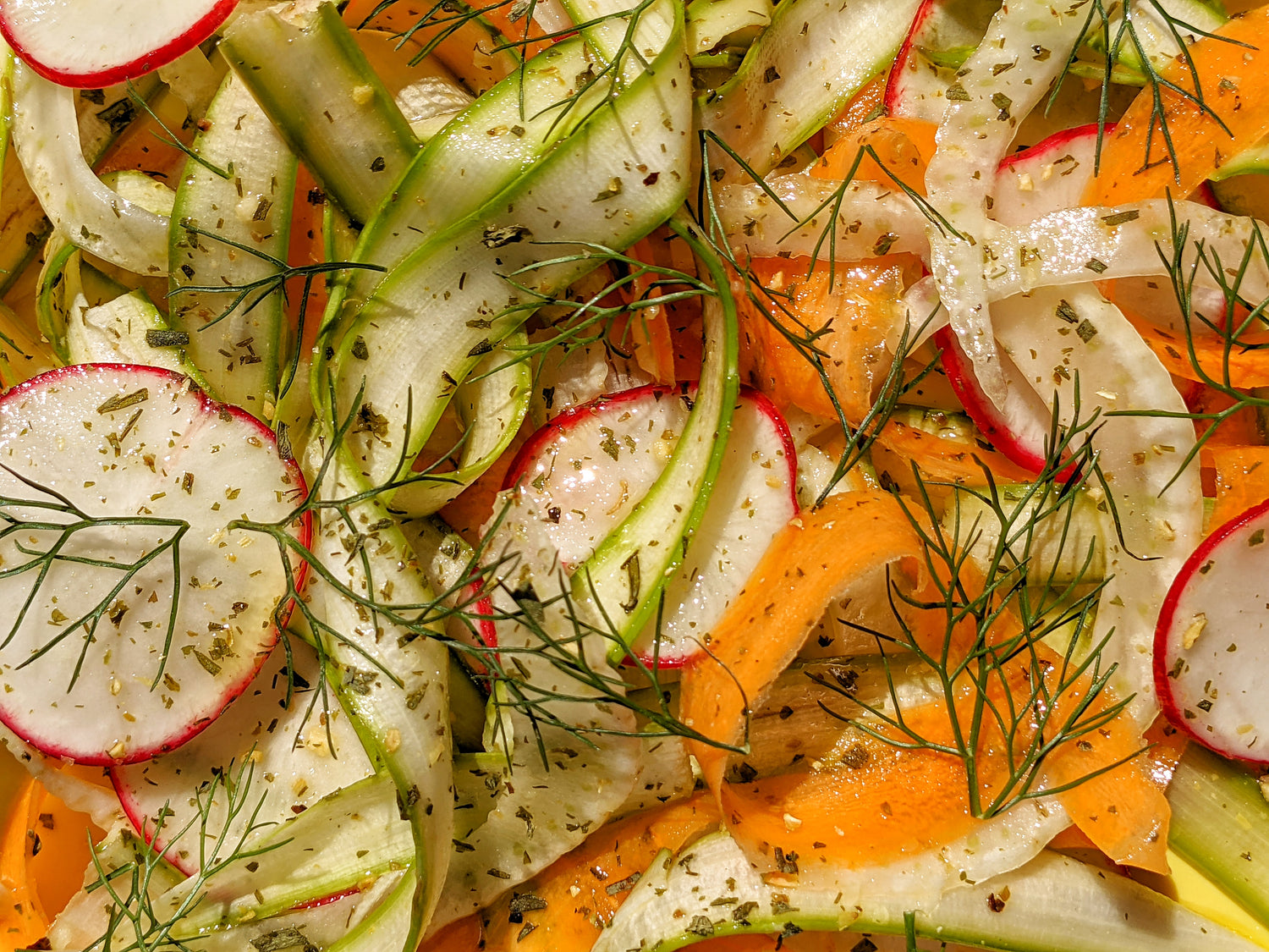 French Herbed Dijon Shaved Vegetable Salad
