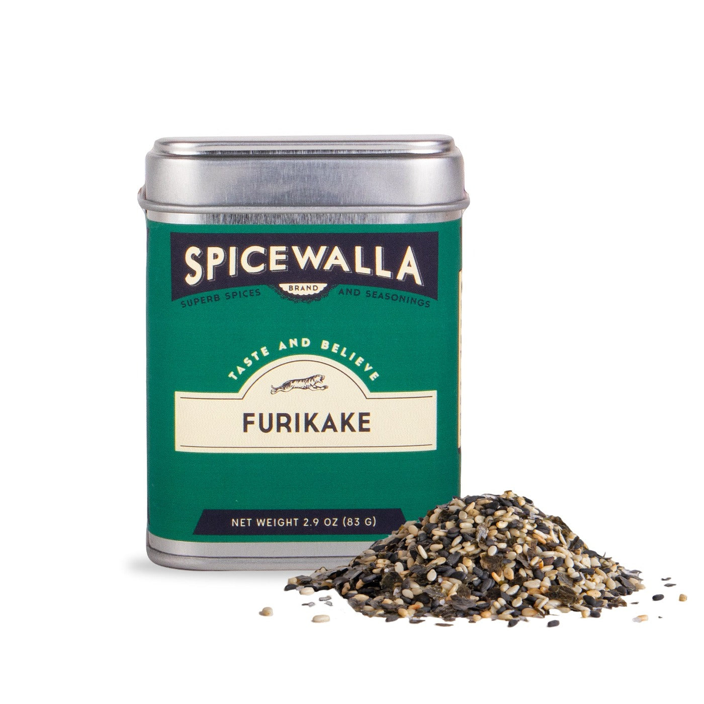 Spicewalla Furikake can with furikake on a white background
