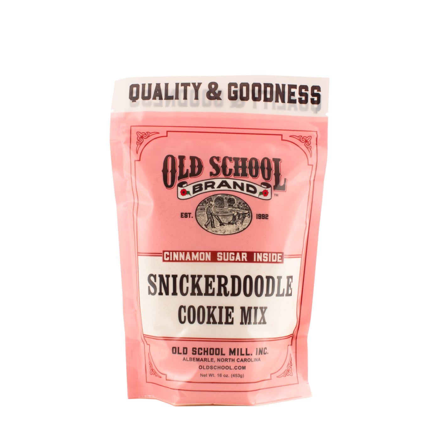 Package of Old School Brand Snickerdoodle Cookie Mix on a white background