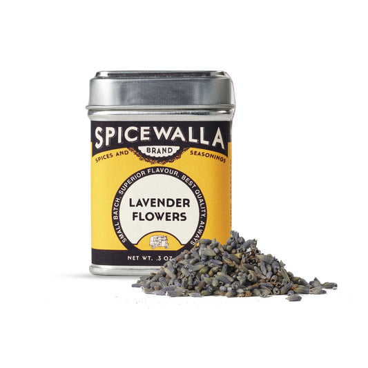 Spicewalla lavender flowers canister with lavender flowers on a white background